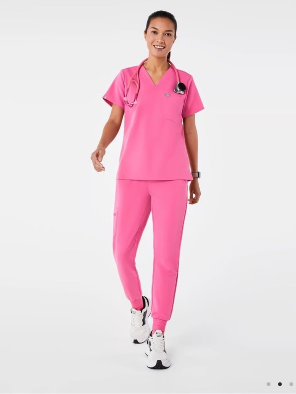 Figs Catarina Scrub Top F*ing Pink